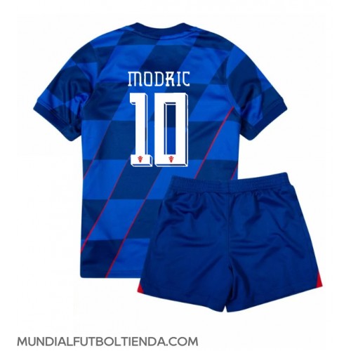 Camiseta Croacia Luka Modric #10 Segunda Equipación Replica Eurocopa 2024 para niños mangas cortas (+ Pantalones cortos)